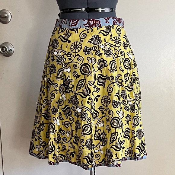 Isabela Capeto Yellow, Black and Blue Floral Skirt - Picture 3 of 5